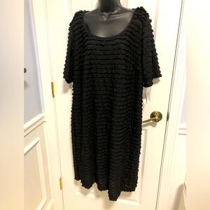 NWT Dress Barn woman collection.Size 16W. Lined with ruffle overlay.Short sleeve